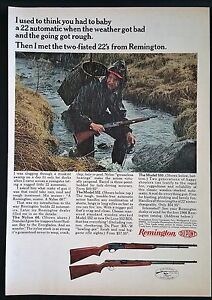 Vintage 1966 Remington Arms Co .22 Automatic Rifle Full Page Ad