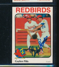 1984 Riley's #2 Gaylen Pitts Louisville Redbirds Signed Autograph (ET4) SWSW6