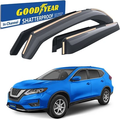 Sun Rain Visors Wind Rain Guards for 2014-2020 Nissan Rogue SHATTERPROOF - Image 1 of 4