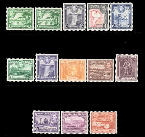 British Guiana Scott 230-41 Mint  Hinged SCV $88.30 Post Office Fresh! Cover