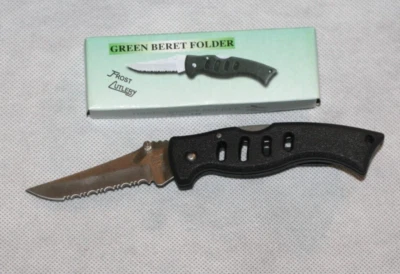 Frost Cutlery Green Beret Tactical Folder Knife - Black - 15-071B - Image 1 of 4