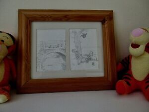 Winnie the Pooh 2 E H Shepard signed pencil drawings