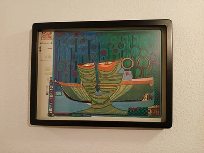 Friedensreich Hundertwasser - Original Regentag-Grafik mit Künstlerrahmen  - Bild 1 von 4