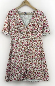Old Navy Women's Babydoll Dress Red Floral Size M Cottagecore Boho Y2K - Picture 1 of 8