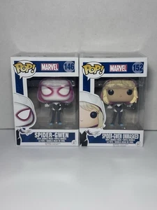 Funko Pop Marvel - Spider-Gwen Unmasked #152 /Spider-Gwen #146 Lot of 2 - Picture 1 of 10