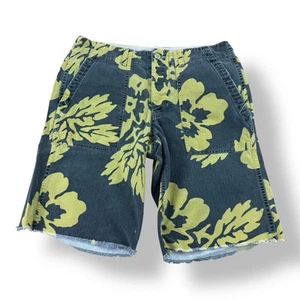 Denim & Supply Ralph Lauren Gray Yellow Abstract Floral Flat Front Cotton Shorts - Picture 1 of 5