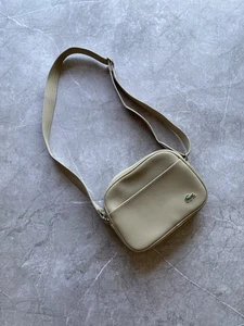 Borsa Messenger Vintage Y2K Lacoste Tracolla Cinghia Regolabile Beige OS - Foto 1 di 14