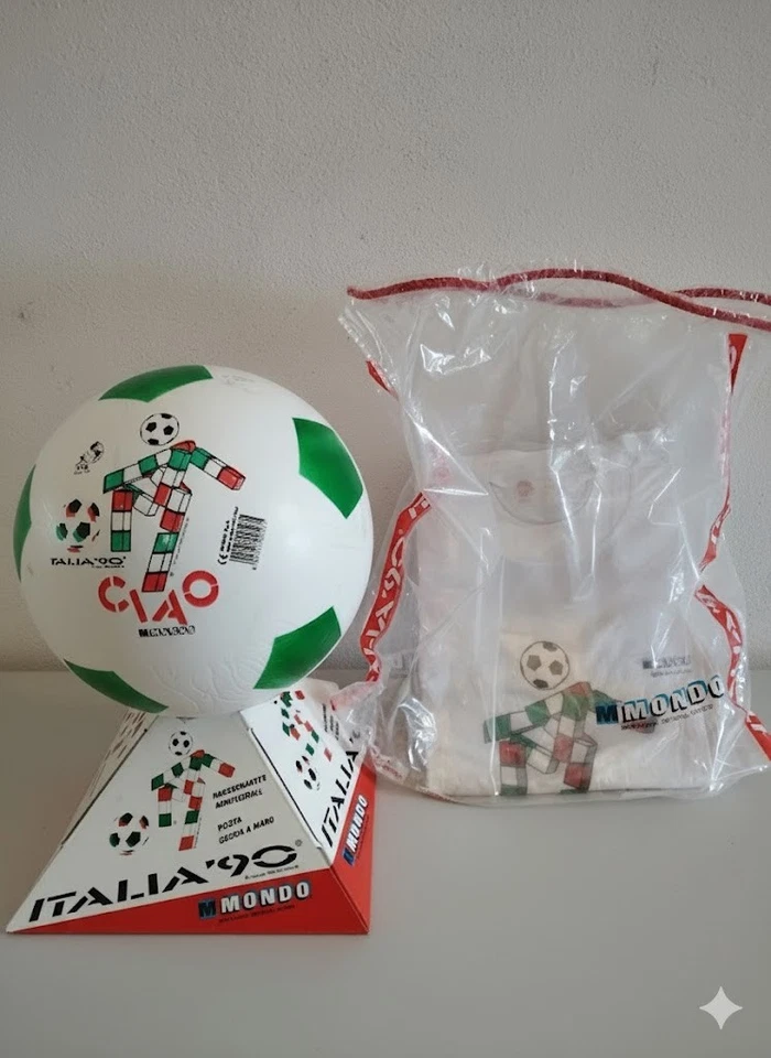 SET ITALIA '90 PALLONE T-SHIRT CIAO  RARO Ufficiale NOS Maglia Official Mondo - Immagine 1 di 4
