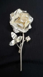 Vintage Taxco Sterlingsilber Rose Brosche/Anstecknadel, Stp 925, Mexiko, TC - kostenloser Versand - Bild 1 von 11