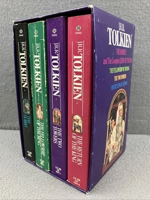 The Hobbit and Lord Of The Rings Vintage Del Rey 83' J.R.R. Tolkien Box Set of 4 - Image 1 of 4