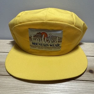 Sombrero de colección Far West Mountain Wear años 90 GORE-TEX 5 paneles sombrero Snapback amarillo - Imagen 1 de 9