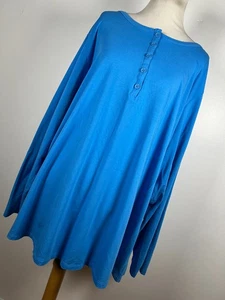 Camisa Top Belle Kim Gravel 4X Azul Aqua Henley Manga Larga Elastizada Para Mujer J7 - Imagen 1 de 6