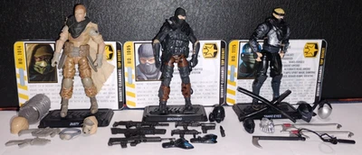 Gi Joe 2010 POC Dusty v14 Beachhead v15 Snake Eyes v55 complete - Image 1 of 4