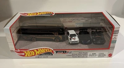 Hot Wheels Premium Track Day Diorama Lamborghini 84 Audi Mercedes Euro Hauler Foto 1 de 4