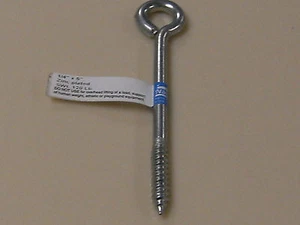 National Mfg. N220-673 LAG SCREW EYE 1/4”x5” zinc plated steel SWL 120 lbs - Picture 1 of 2