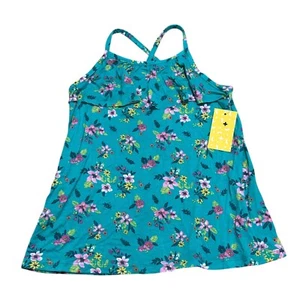 Rumi & Ryder Girls Size S (6/7) Green Ruffle Floral Sleeveless Tank Top NWT - Picture 1 of 6
