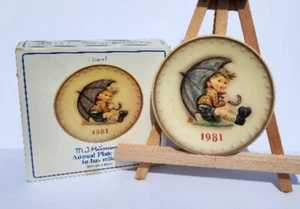 Vintage M.J. Hummel 1981 Annual Plate #274 West Germany NOS Umbrella Boy - Picture 1 of 2