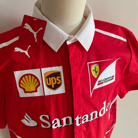 Puma Ferrari Santander Shirt Men Medium Formula 1 Racing Team New With Tags Cover