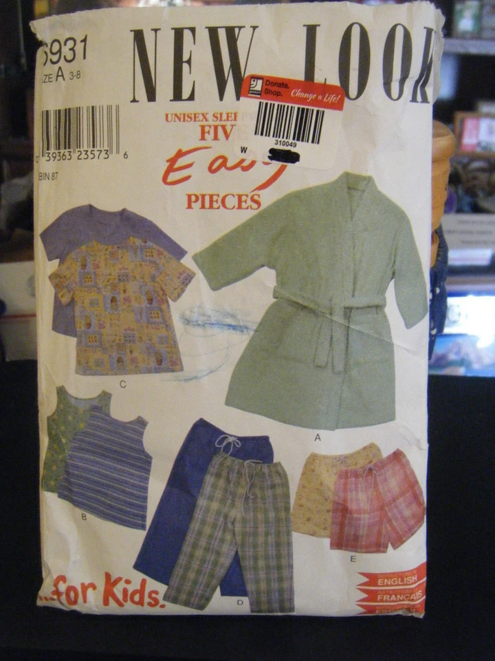 New Look 6931 Child's Robe, Tank Top, Top, Shorts & Pants Pattern - Size 3/4/5 - Image 1 of 1