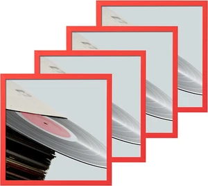 12.5X12.5 Record Frames in Red Made of PVC with Acrylic Cover Set of 4, Displays - Picture 1 of 7