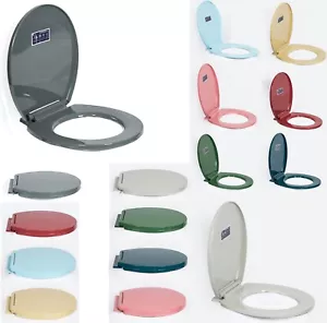 Soft Close Toilet Seat Bathroom Oval Shape WC Heavy Duty Seats Anti Slam - Picture 1 of 18