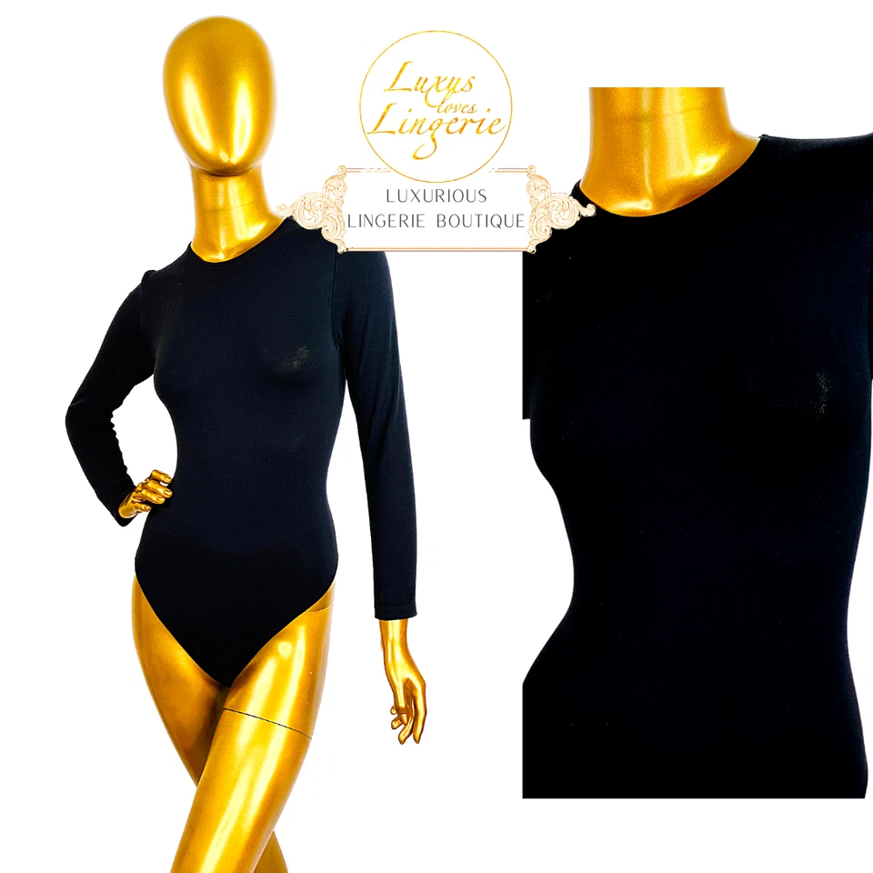 Body Manga Larga Cuello Redondo Wolford M Mediano Negro Elegante Foto 1 de 2