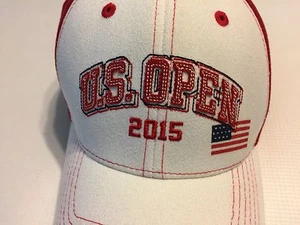 US Open 2015 Champers Bay rojo blanco bandera americana ajustada flexible pequeño a mediano - Imagen 1 de 6