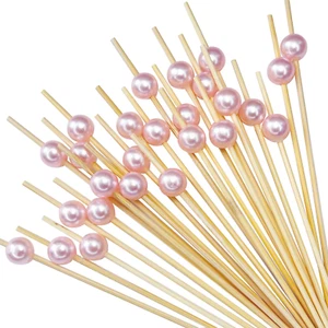 100 Pcs Bamboo Cocktail Picks, Cocktail Skewers for Appetizers Picks, Fancy Cock - Picture 1 of 6