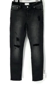ASOS Design Men's Skinny Distressed Jeans Black Size 32X32 Stretch - Picture 1 of 7