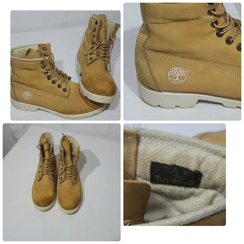 Timberland Botas de Gamuza Marrón/Trigo Talla 7M Suela Blanca Foto 1 de 4