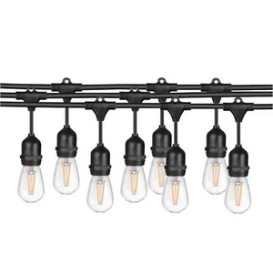 LED Outdoor String Lights 24FT w/ 7 LED Shatterproof Bulbs and Commercial Grade - Picture 1 of 2