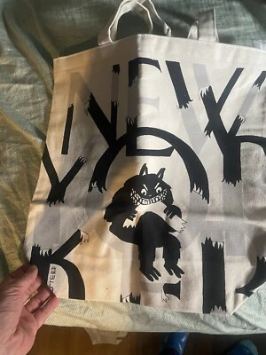 NEW THE NEW YORKER 2019 STEED MONSTER RARE LIMITED EDITION CANVAS TOTE BOOK BAG - Image 1 of 2