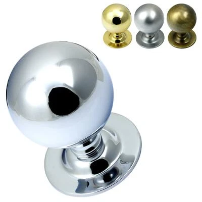 Ball Centre Pull Door Knob Solid Brass Heavy Duty Large 65mm 2.56" Dia. Round - Image 1 of 4