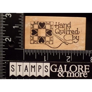 PSX Rubber Stamps E-447 HAND QUILTED BY SEWING NEDDLE HEART HEARTS HOBBY #T05 - Picture 1 of 2