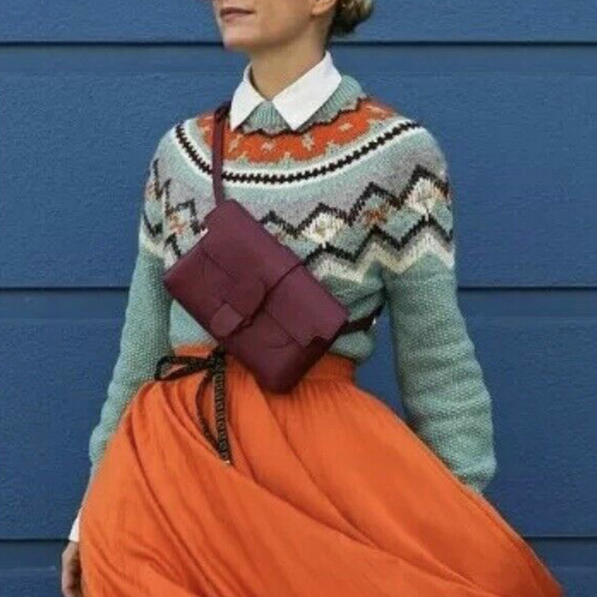 NWT $118 Zigzag Fair Isle Sweater 