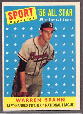 1958 Topps Set-Break #494 Warren Spahn como excelente *Jaysace* Foto 1 de 2