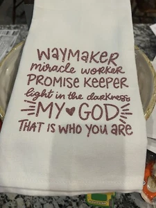 Toalla de té lírica cristiana decorativa casera. “Waymaker” - Imagen 1 de 1