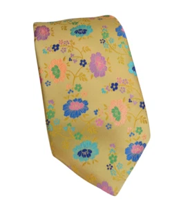 ROBERT TALBOTT, WOW!! AMAZING YELLOW & MULTICOLOUR 'JUNGLE BLAZE' TIE, FREEPOST - Picture 1 of 5