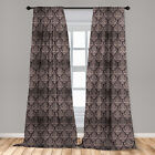 Damask Microfiber Curtains 2 Panel Set for Living Room Bedroom in 3 Sizes