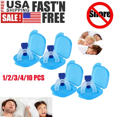 Stop Snoring Mouthpiece Sleep Apnea Guard Bruxism Anti Snore Pure Grind Aid Tray - Image 1 of 4