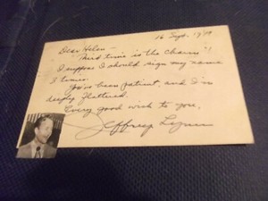 Four Daughters The Roaring Twenties Butterfield 8 JEFFREY LYNN hand signed card