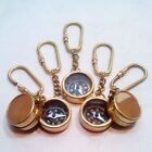 Lot Of 5 Nautical Vintage Maritime Gift Antique Brass Pocket Compass Key Chain