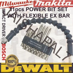 Dewalt Impact Drive Flexible Power Screwdriver Bits & Extension Bar Bocsh Makita - Picture 1 of 6