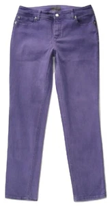 Pantalones de mezclilla elásticos Chico's 1 (talla 8) So adelgazantes para mujer de pierna ajustada púrpura atómico - Imagen 1 de 3