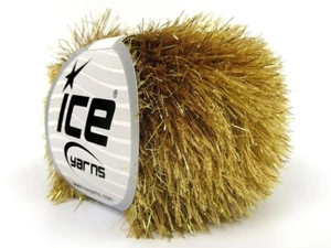 Camel, Gold Eyelash Dazzle 50gr 82382 Ice Yarns Metallic Sparkle Yarn 60yds - Picture 1 of 3