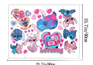 Stitch Angel Wall 40x60cm Decal Self-Adhesive Sticker Girls Room Bedroom Lilo - Picture 1 of 6