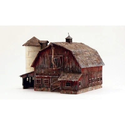 Woodland Scenics BR5038 HO-Scale Old Weathered Barn & Silo Built-Up - Image 1 of 4