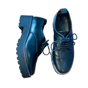 French Connection Chunky Platform Clog 6.5 Black Lace Up Mary Jane 90s Style Y2K - Picture 1 of 9