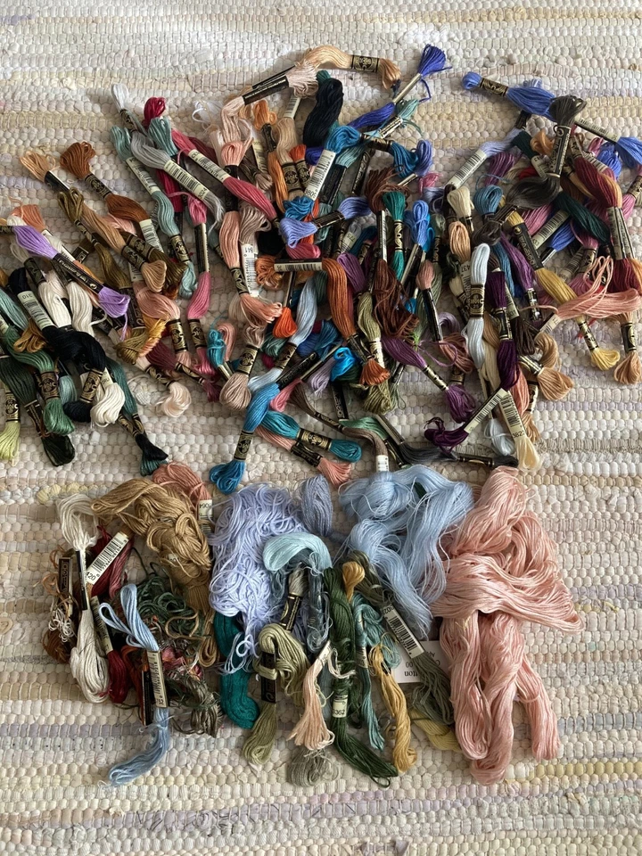 Huge Lot of 100 Assorted Color DMC Floss Plus Bonus - Image 1 of 4
