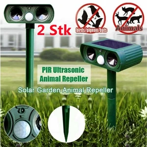 2X Solar Tiervertreiber Ultraschall Abwehr Marder Katzen Hunde Abwehr Schreck DE - Bild 1 von 13